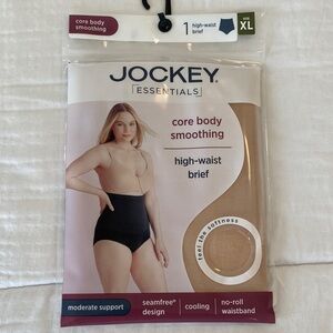 Jockey Essentials High-Waist Brief in Nude and Black